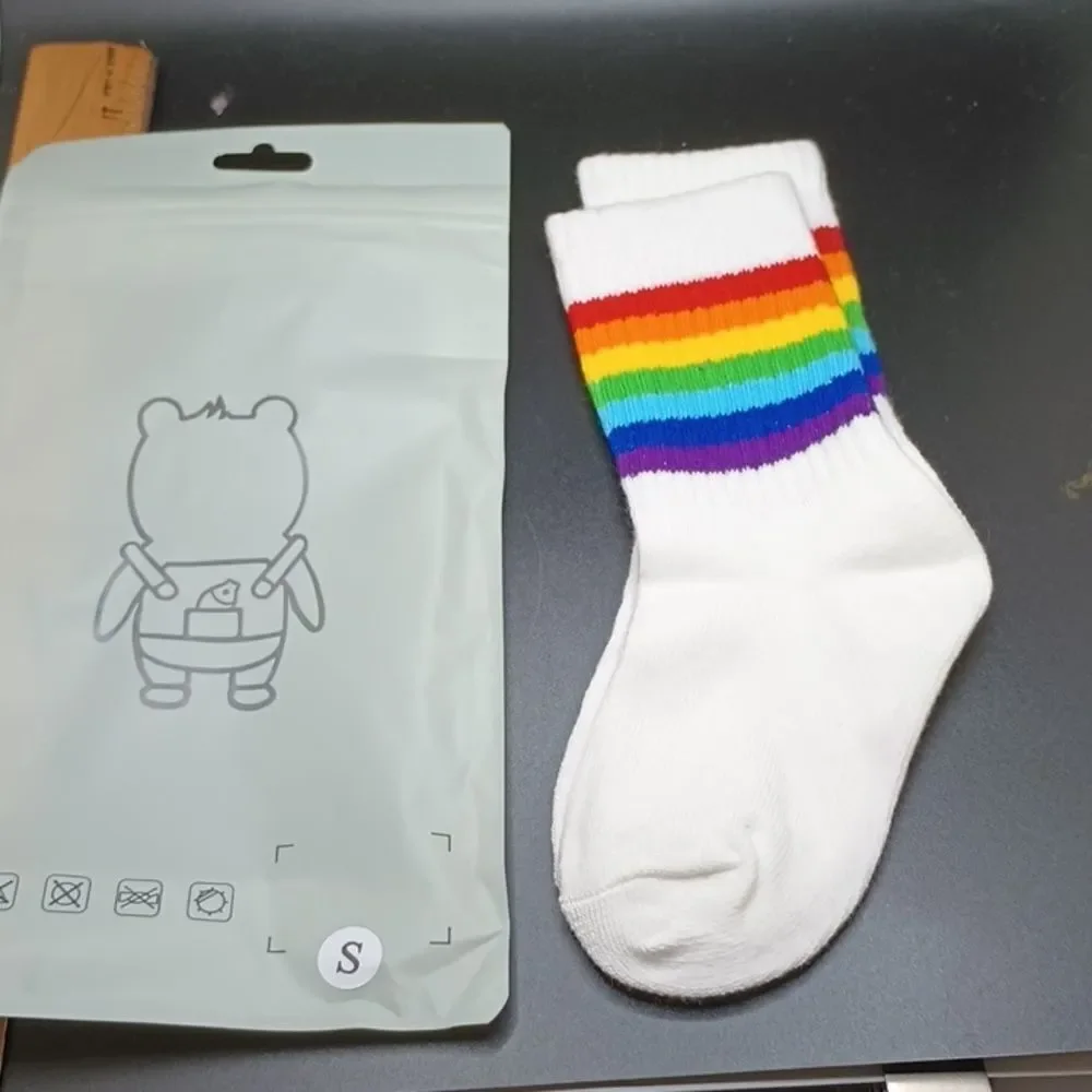 TODDLER rainbow tube socks